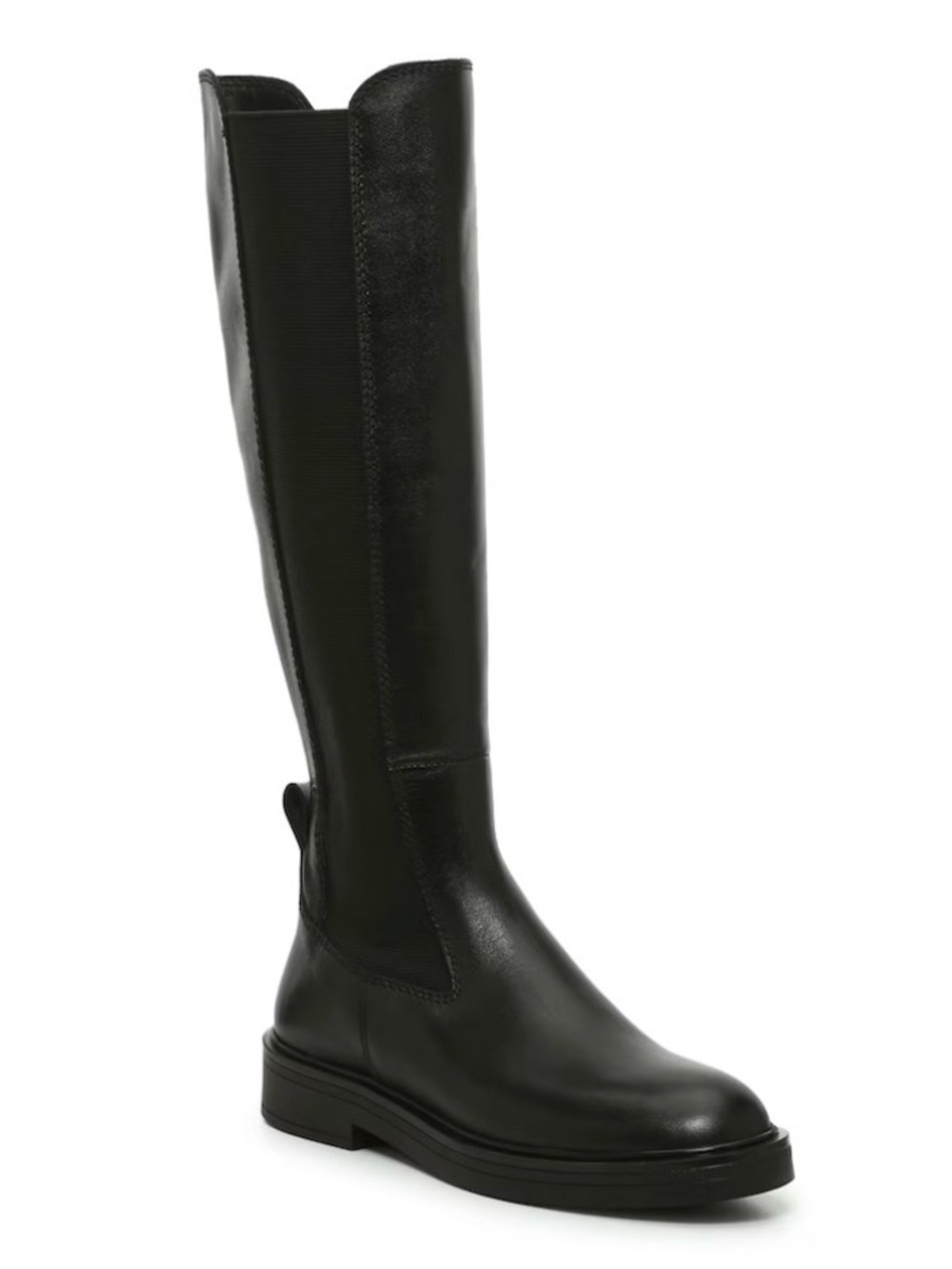 Steve Madden Black Tall Leather Heeled Riding Boots